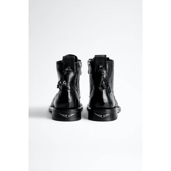 NEW ZADIG & VOLTAIRE laureen roma leather boot in black - Picture 4 of 9